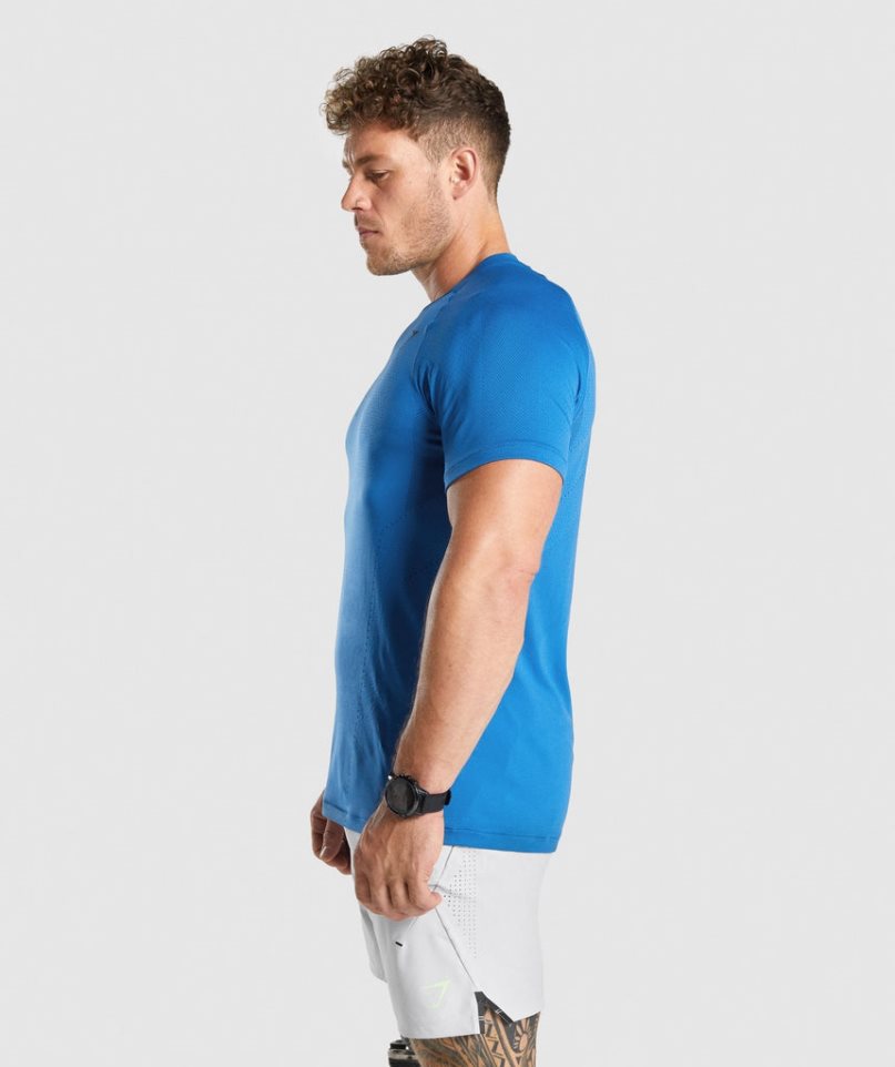 Men's Gymshark Apex Perform T-Shirts Blue | NZ 9ZXLNU